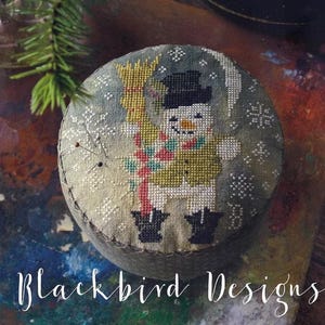 Frosty&#39;s night out, by blackbird designs, cross stitch pattern