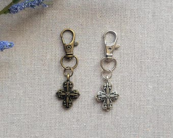 Ornate Cross Zipper Pull for Project Bags
