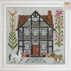 Tudor-Style House Cross Stitch Pattern: Cottage Garden Samplings #13