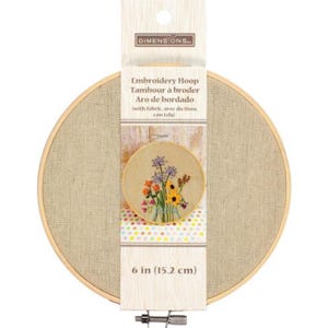 Dimensions Embroidery hoop 6&quot; with Natural Fabric