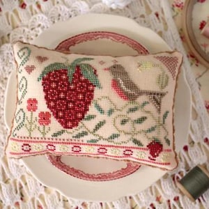 Strawberry Faire by October House Fiber Arts, cross stitch pattern image 3