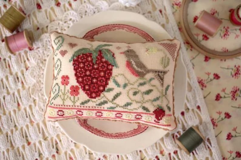 Strawberry Faire by October House Fiber Arts, cross stitch pattern image 3