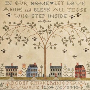 Let love abide by La D Da, cross stitch pattern