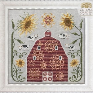 Fabulous House Series by Cottage Garden Samplings, cross stitch pattern, #7 Housebarn