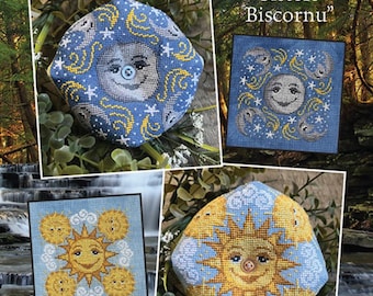 Celestial Sisters Biscornu cross stitch pattern by silver creek samplers