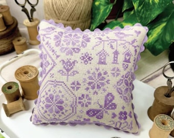 Spring Quaker Cross Stitch by Lindsey Weight of Primrose Cottage