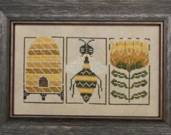 Bumblebee Etchings Cross Stitch Pattern by Heart in Hand