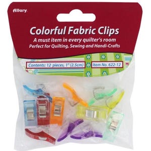 Colorful Fabric Clips 1&quot;, 12 pack