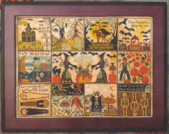 Halloween at Hawk Run Hollow Cross Stitch Pattern by Carriage House