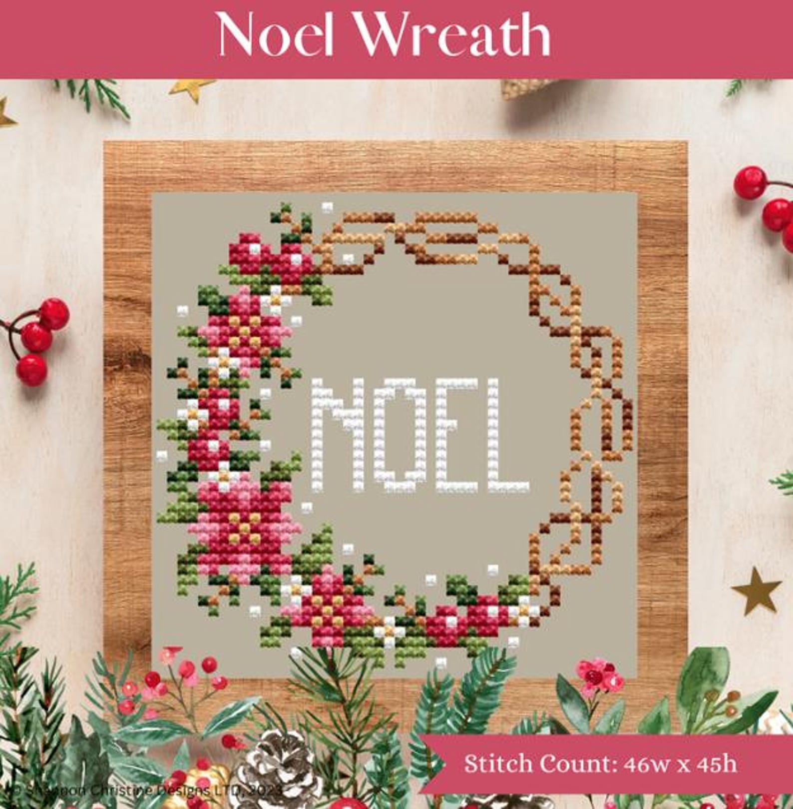 Shannon Christine - Noel Wreath, Cross Stitch Pattern - Etsy