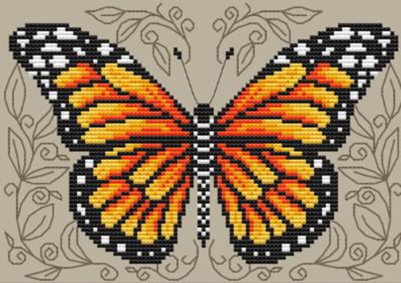 Orange Butterfly by Shannon Christine Designs, Cross Stitch Pattern - Etsy
