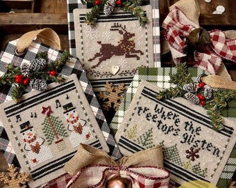 Christmas Cross Stitch Pattern: Gift Tag Ornaments by Annie beez