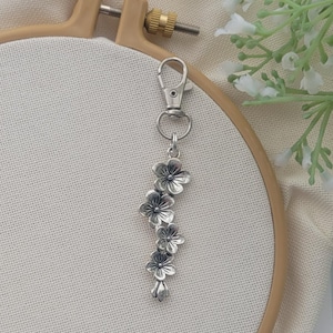 Floral Zipper Pull | Scissor Fob | Multi-Craft Accessory – Silver, Gold, or Bronze