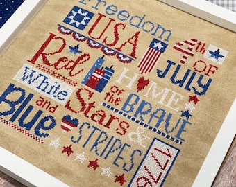 All American, by Primrose cottage stitches, cross stitch pattern