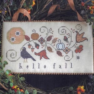 Hello fall Cross stitch pattern from Plum Street Samplers