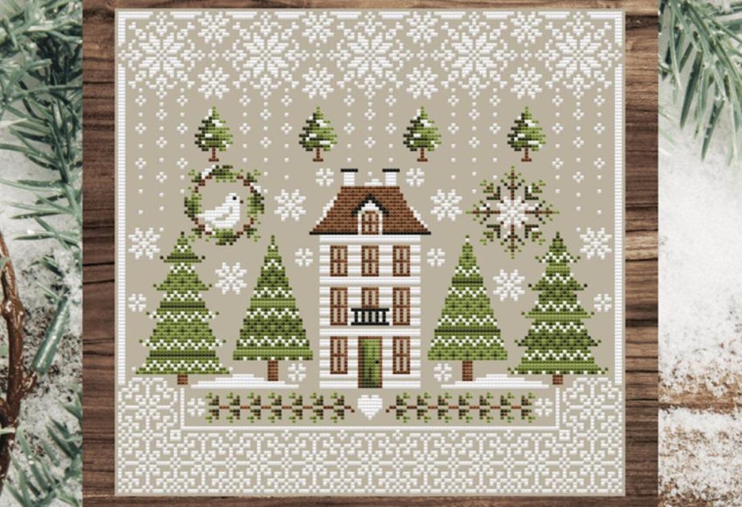 Winter House – Shannon Christine Designs Cross Stitch Pattern, Printed ...