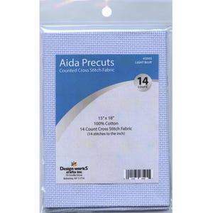 14 count Aida Light Blue 15" x 18", Cross stitch fabric