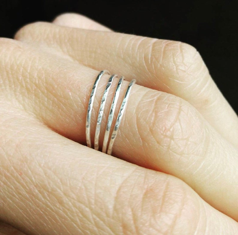 Silver or gold trio ring