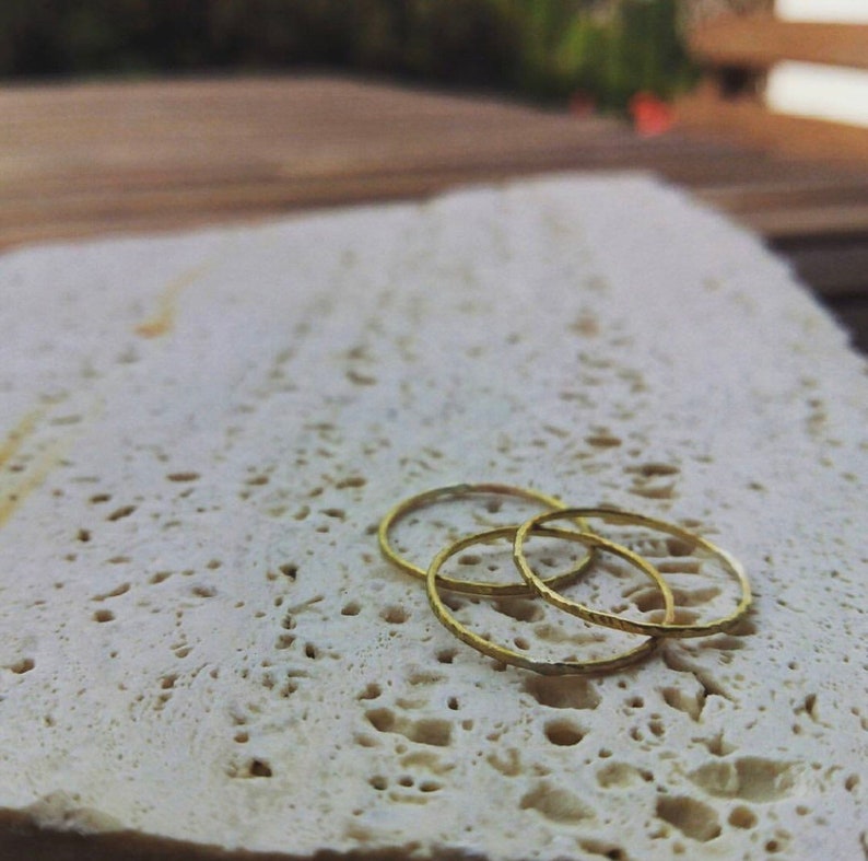 Silver or gold trio ring