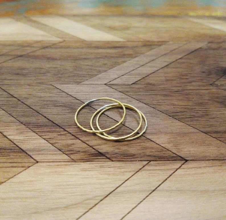 Silver or gold trio ring