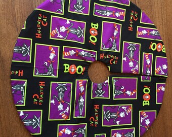 Metallic Purple Spiders /& Webs on Black 32 Arkansewn Smaller Tapered//Pencil Halloween Tree Skirt
