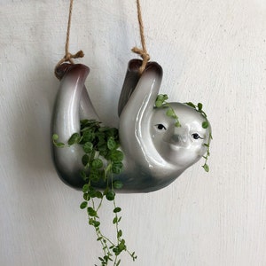 Hanging Sloth Planter, Succulent Planter, Sloth Pot, Sloth, Hanging Planter, Hanging Pot, Hanging Basket, Cute Planter, Animal Planter