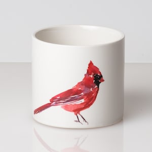 Holiday Cardinal Pot, 3.5 Inch Pot, Cardinal Planter, Xmas Pot, Xmas Planter, Christmas Pot, Christmas Decor, Xmas Decor, Holiday Decor