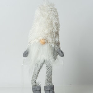 Winter Gnome ~ White Gnome ~ Gnome Sitter ~ Holiday Gnome with Bell ~ Christmas ~ Gnome Decor ~ Wreath Decor ~