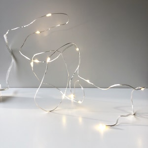 Silver Wire Lights, Fairy Lights, Mini Lights, Christmas Lights, LED Lights, String Lights, Light Garland, Lights for Craft, Lighting Decor