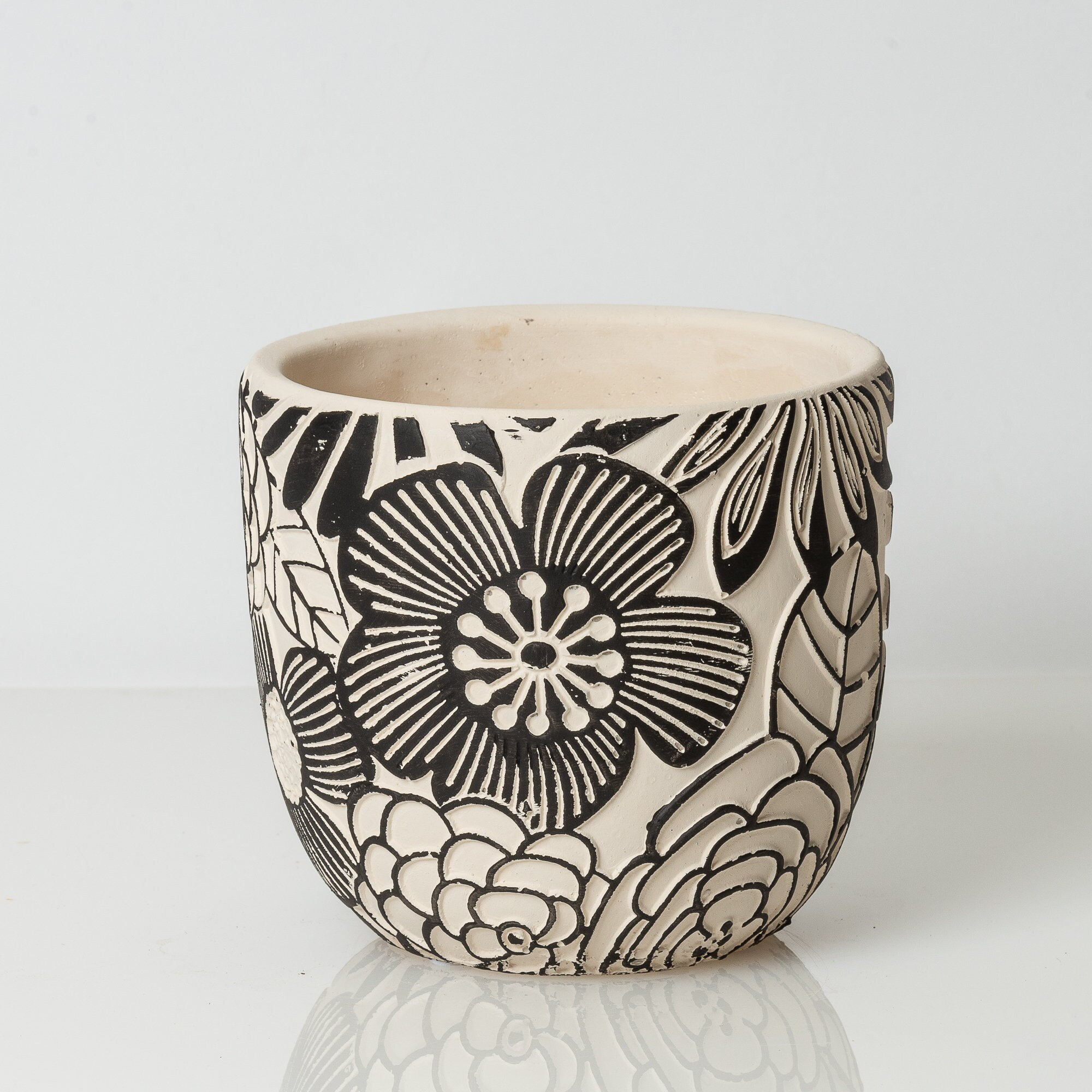 Round Oval Minimalist White Ceramic Succulent Planter Pot, Window Box –  MyGift