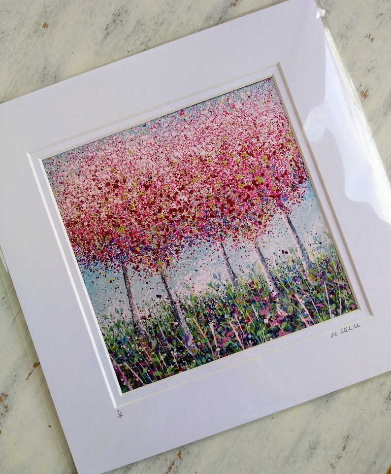 Candy Floss Pink Trees Limited Edition Print Cherry Tree Etsy