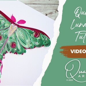 Quilled Luna Moth Video Tutorial Quilling Pattern image 3