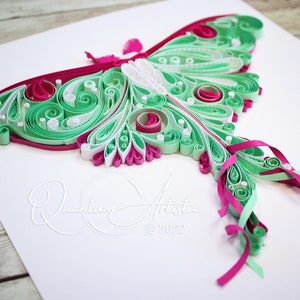 Quilled Luna Moth Video Tutorial Quilling Pattern image 9