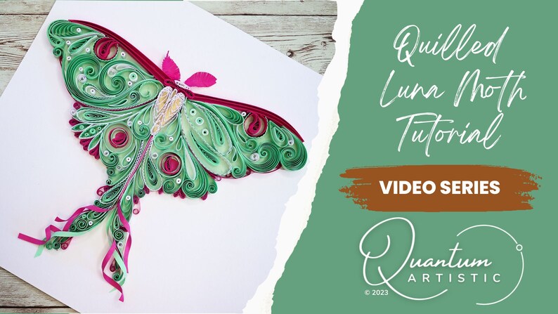 Quilled Luna Moth Video Tutorial Quilling Pattern image 3