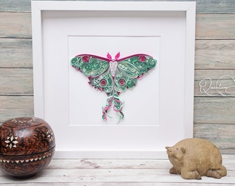 Paper Quilled Luna Moth Artwork