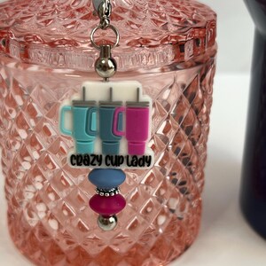 Crazy Cup Lady Tumbler Charm: Bag, Backpack, Purse Accessory