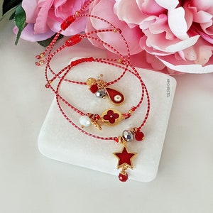 martakia, greek martakia, martis bracelet, red bracelets, greek jewelry, red evil eye bracelet, evil eye jewelry, star bracelet, μαρτάκια