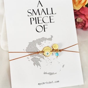 Un pequeño trozo de Grecia / pulsera con dijes de Grecia / joyería griega / recuerdo griego / pulsera de Grecia / joyería de Grecia / joyería de verano