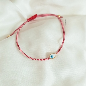 martakia, martis bracelet, red and white cord, greek jewelry, evil eye jewelry, protection bracelet, march bracelet, greek evil eye bracelet image 1