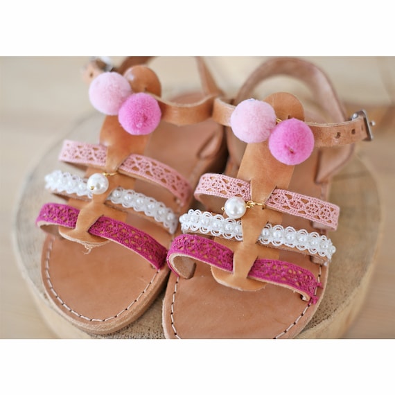 artilleri sikkerhedsstillelse bånd Greek Sandals Leather Sandals Summer Shoes Pink Ribbon - Etsy