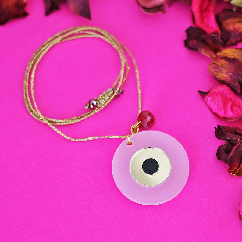 Evil eye necklace evil eye jewelry plexiglass jewelry greek Etsy