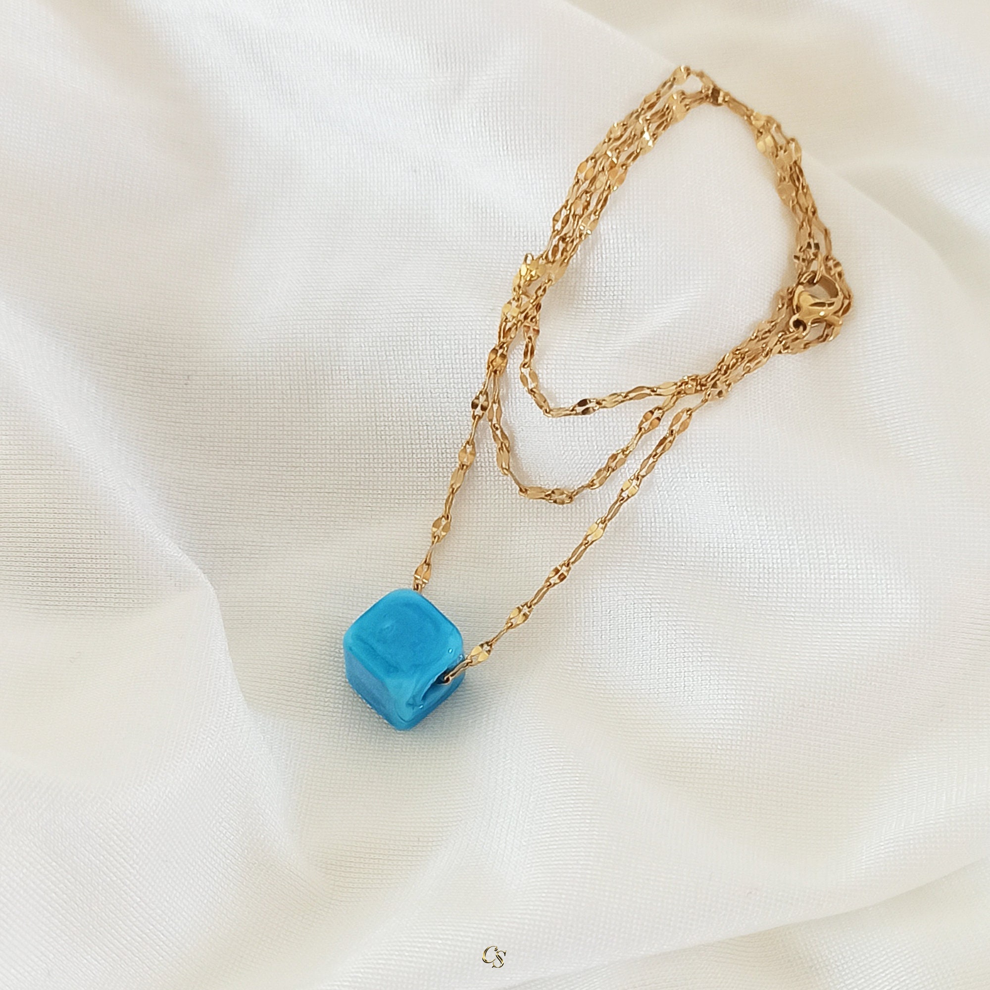 Collier Long En Turquoise - 50 Cm, Pierre Naturelle, Occasion