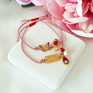 traditional greek martakia / red evil eye bracelet / martis bracelet / greek jewelry / butterfly bracelet / martaki / martakia / martisor