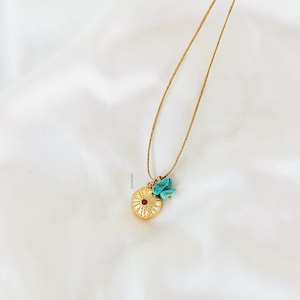 gold sea urchin necklace, golden waxed cord necklace, shell necklace, summer jewelry, beach necklace, greek jewelry, sea urchin jewelry
