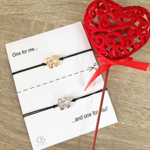 Bracelets un pour moi et un pour vous, bijoux grecs, bracelet d'amour, bracelets de couple, bracelets d'amitié, bracelet puzzle, puzzle