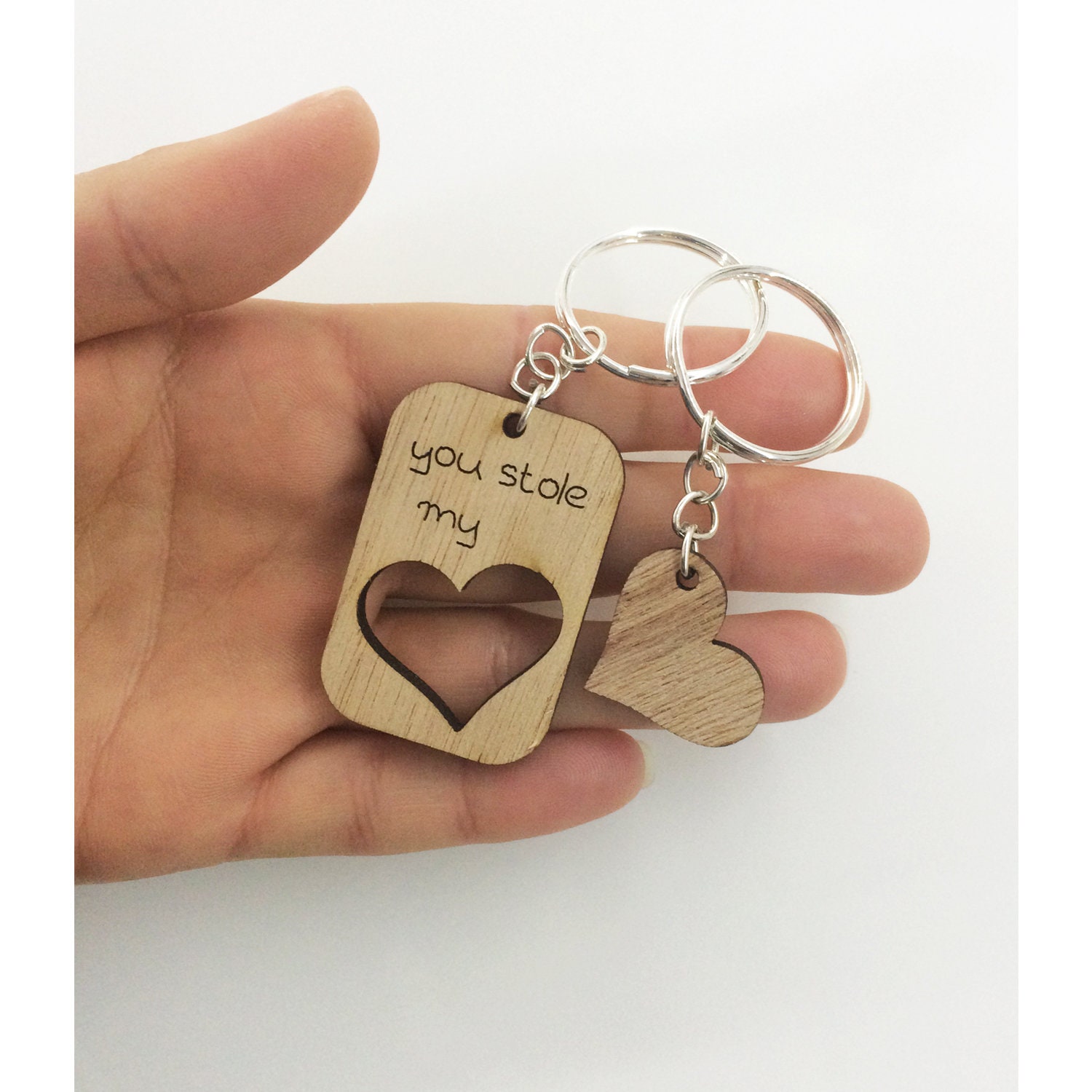 Henoyso 20 Pieces Inspirational Keychain Gifts Heart Wooden Keychain for Women Men Motivational Quote Key Chains Rings Christmas Thank You Gifts for