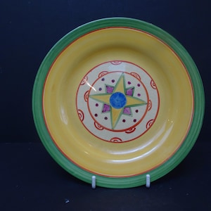 Clarice Cliff. Very early original Bizarre plate. 1920s. Art Deco