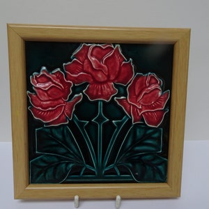 Art Nouveau Tile. Framed. Circa 1910