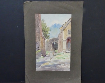 Original antique watercolour. Circa 1900.