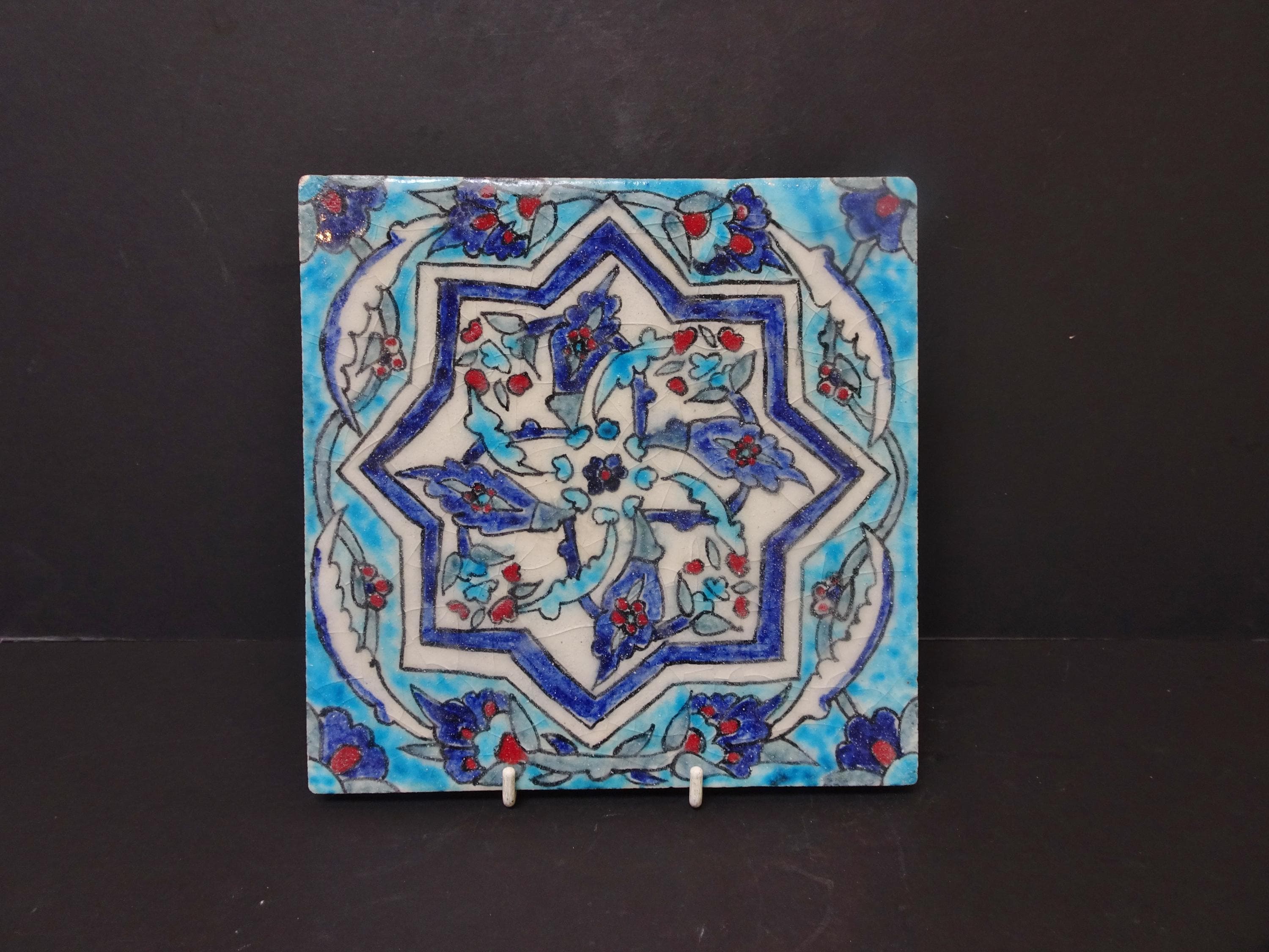 トルコ製 SUMERBANK 飾り皿大皿 イズニック陶器 イズニク陶器